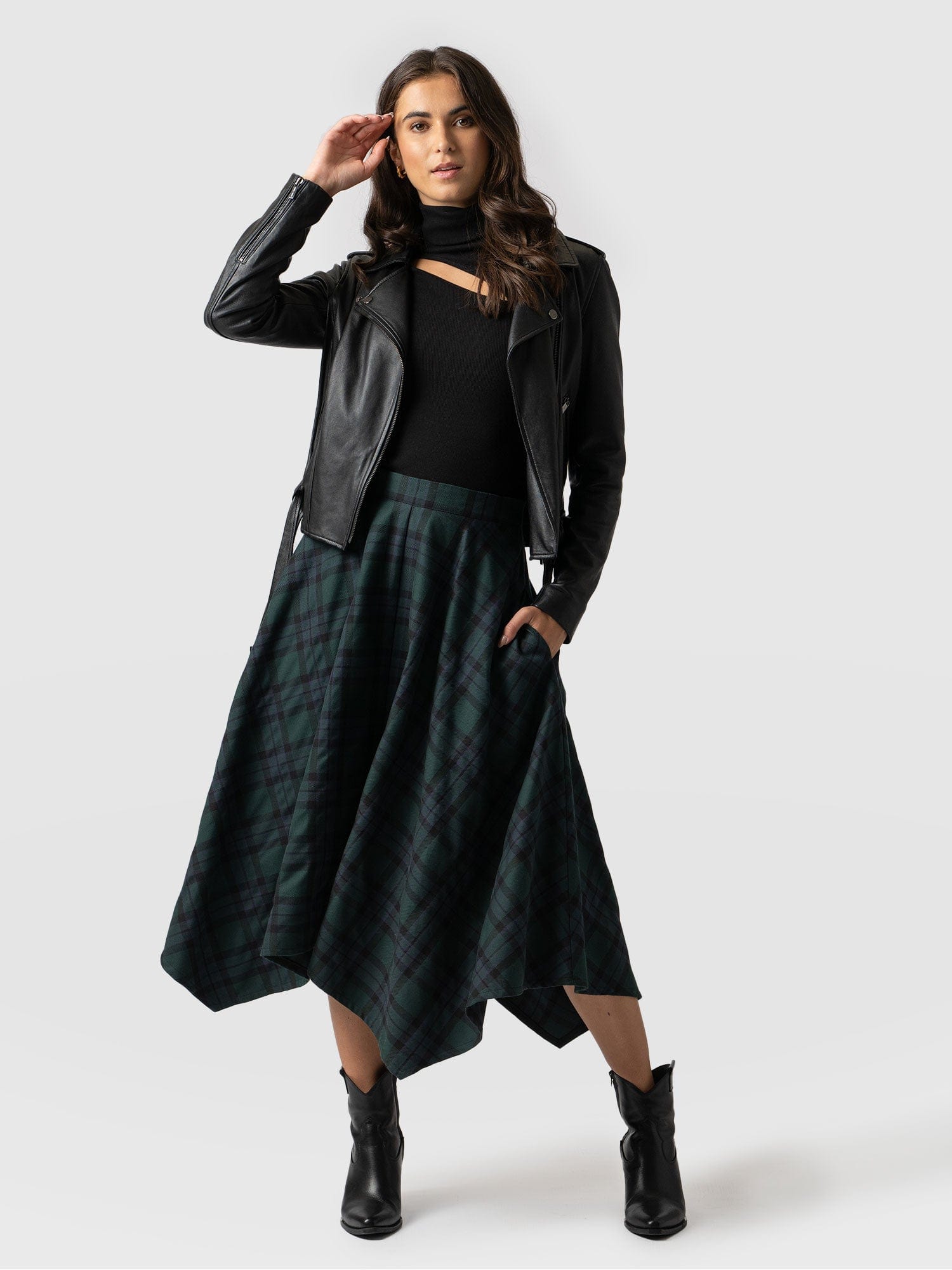 Noho Skirt - Green Check